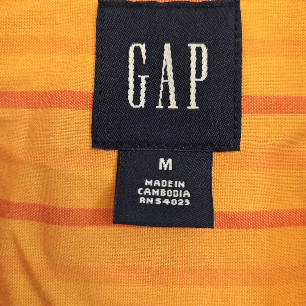 GAP Men's Med. Orange Striped Shirt - Y2K, Bold